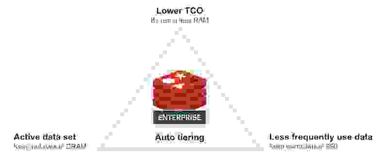 Auto tiering improves TCO by combining DRAM and SSDs
